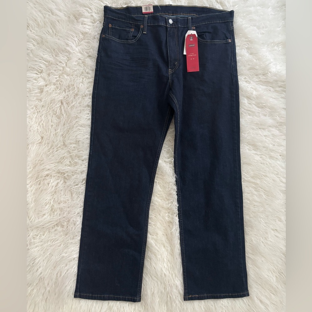 New Men's Levi’s 514 Straight Men’s Dark Blue Jeans Straight Leg 38 X 30